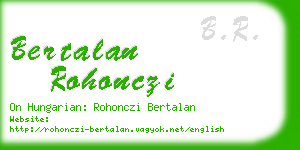 bertalan rohonczi business card